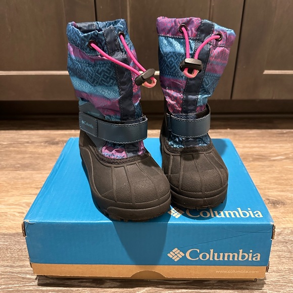 Columbia girls powderbug forty print snow boot with extra insert - Picture 1 of 7